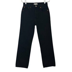 RE/DONE Women’s Jeans Size 26 High Rise Straight Leg Black Denim Button Fly